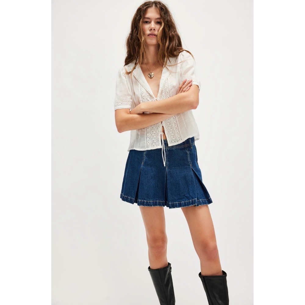 NWOT / Free People We The Free Madison‎ Ave Denim Mini Skirt sz 28